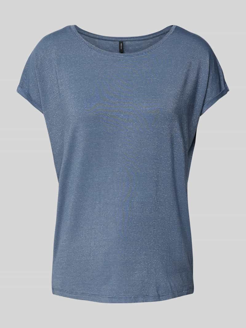 Vero Moda Shirt met ronde hals VMLAVA PLAIN SS TOP LUREX STRIPE