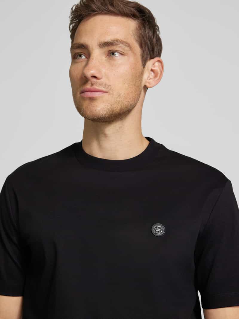 Boss T-shirt met labelpatch model 'Taut'