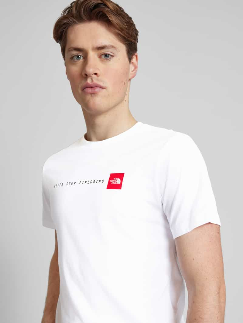 The North Face T-shirt met labelprint model 'NEVER STOP EXPLORIN'