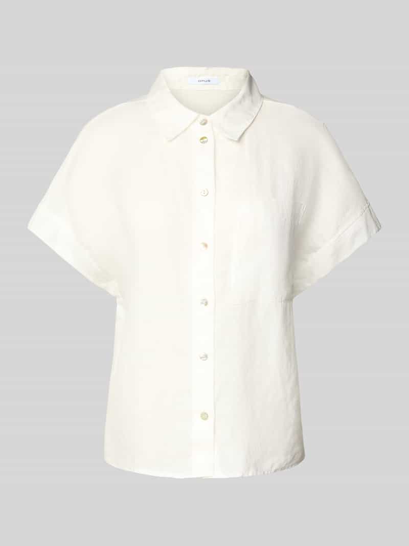Opus Slim fit linnen blouse met 1 2-mouwen model 'Felisa'