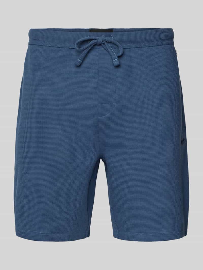 Boss Korte broek met labelstitching model 'WAFFLE'
