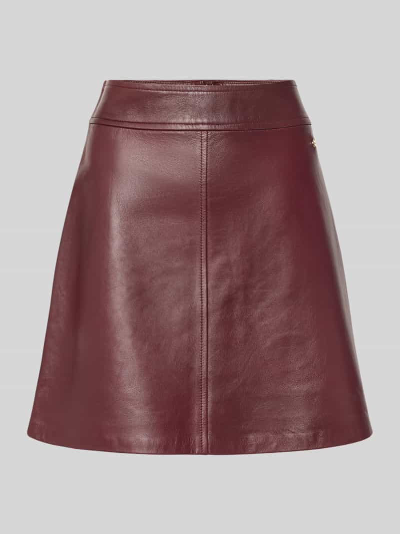 Marc Cain Minirok in leerlook met naadritssluiting