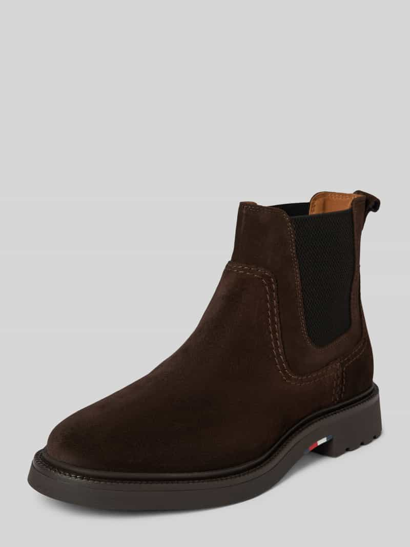 Tommy Hilfiger Leren boots met elastische inzet