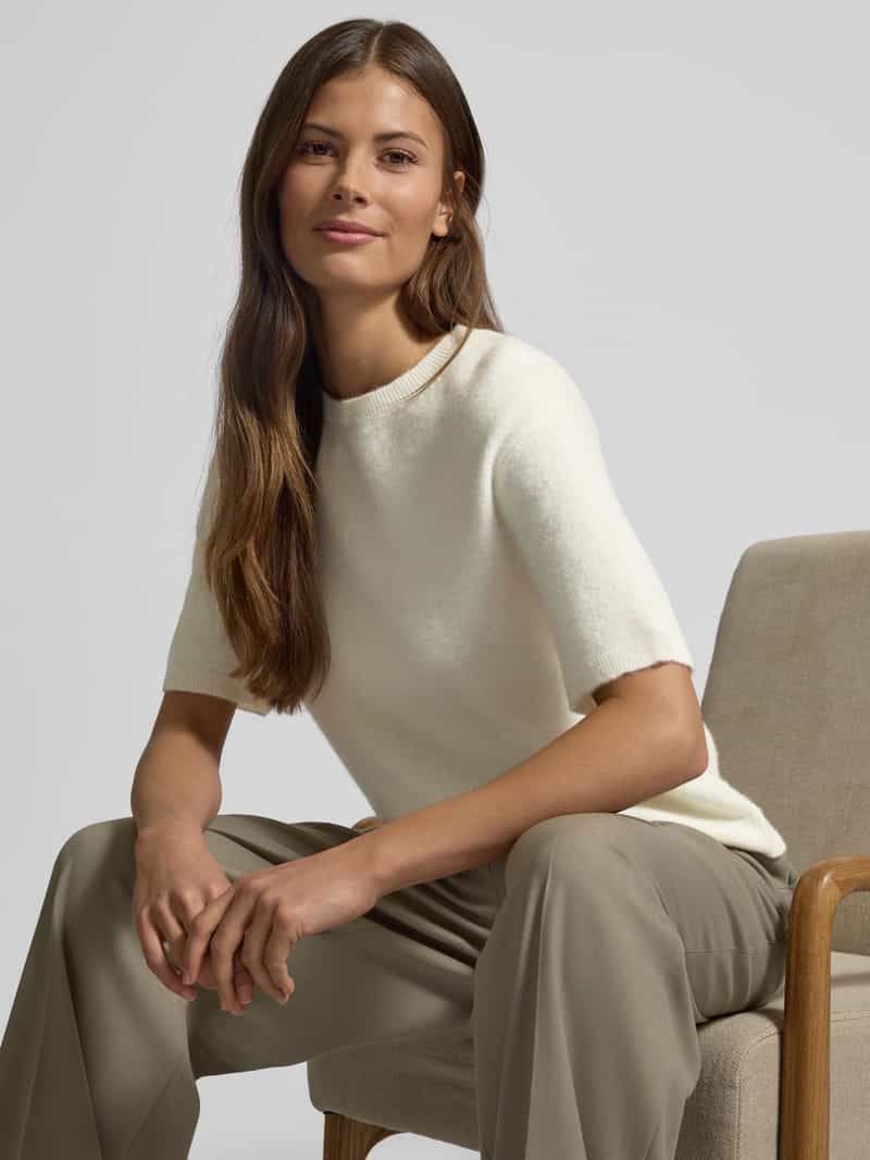 Christian Berg Woman Gebreid shirt van wolmix met ronde hals