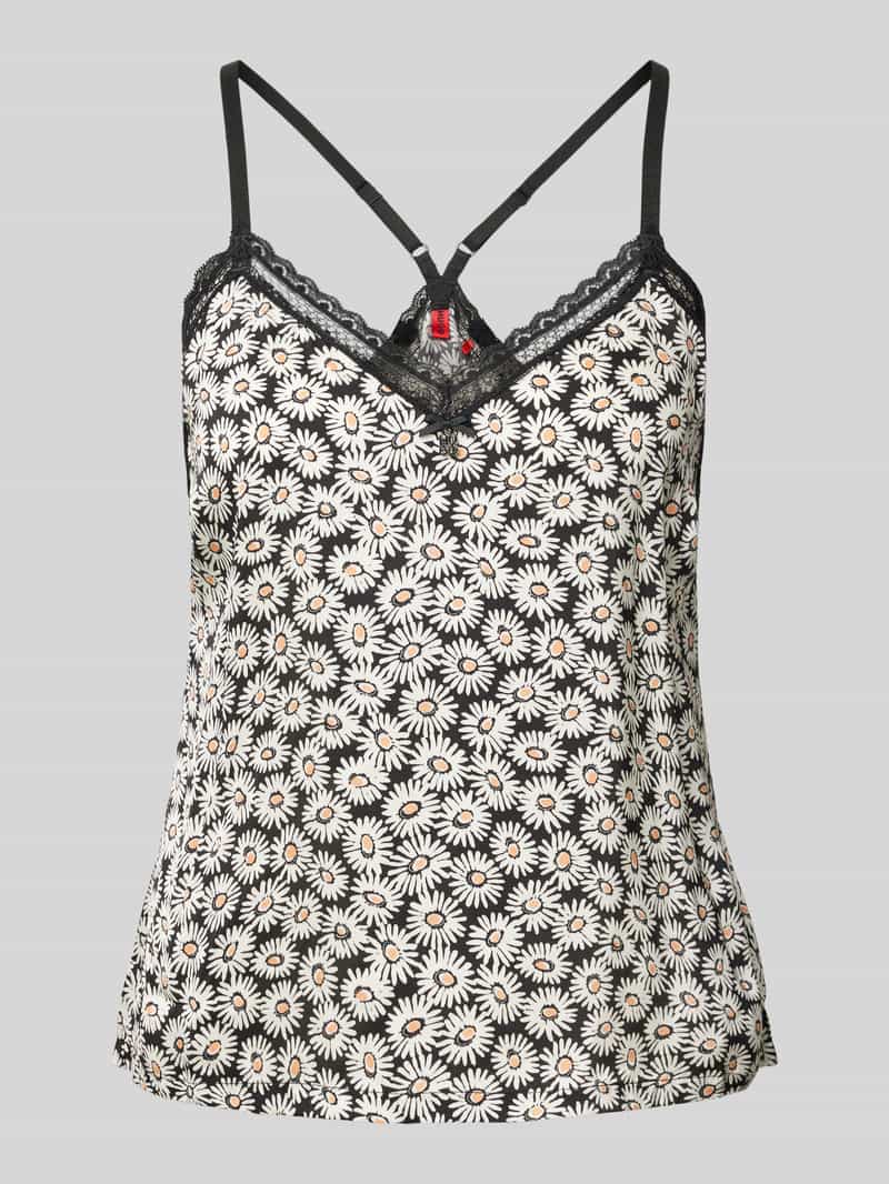 HUGO Pyjamatop met kant model 'FUN'