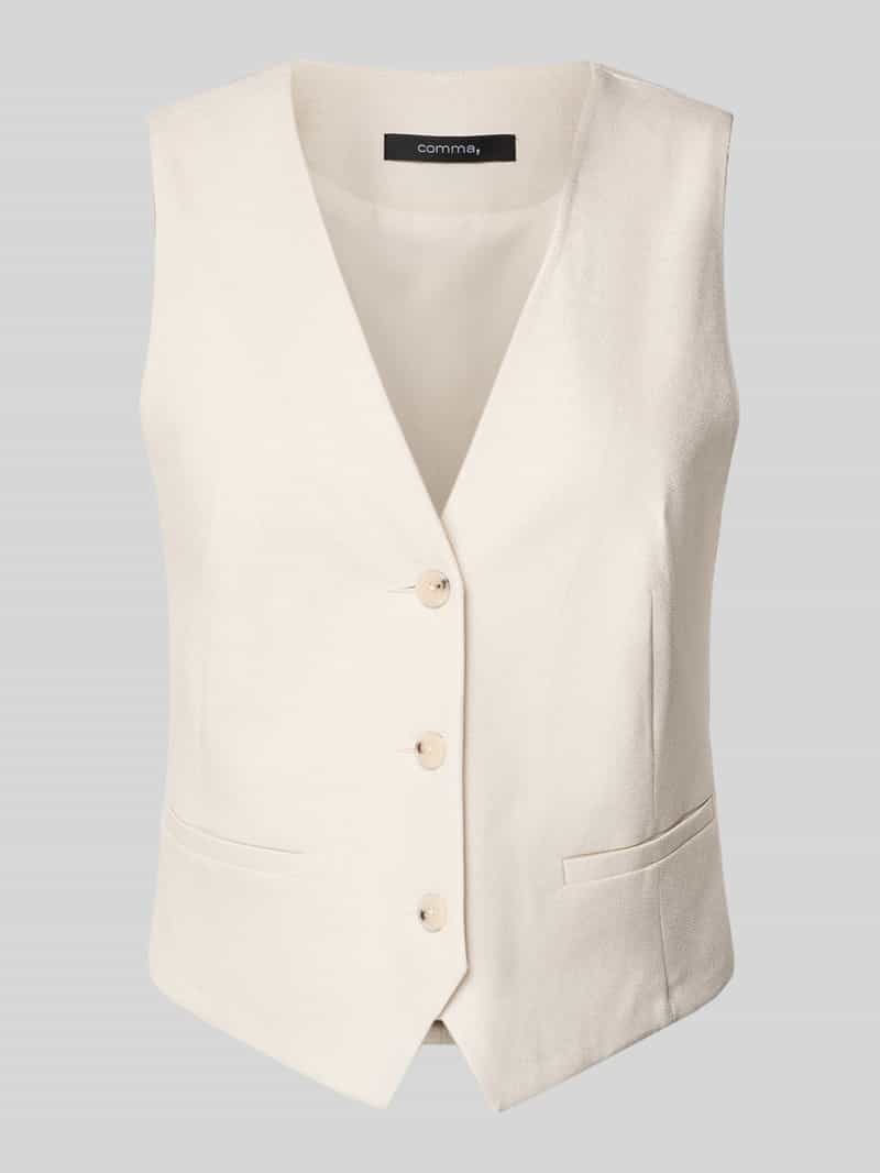 comma Gilet met V-hals en paspelzakken