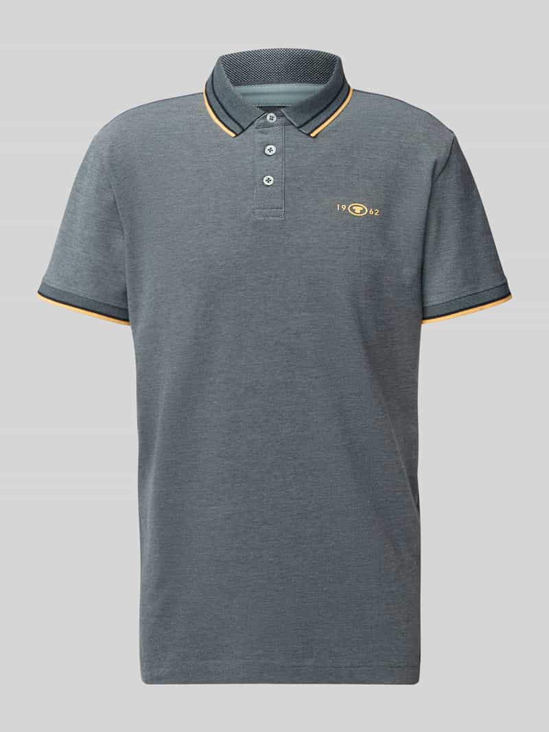 regular fit poloshirt met contrasterende strepen