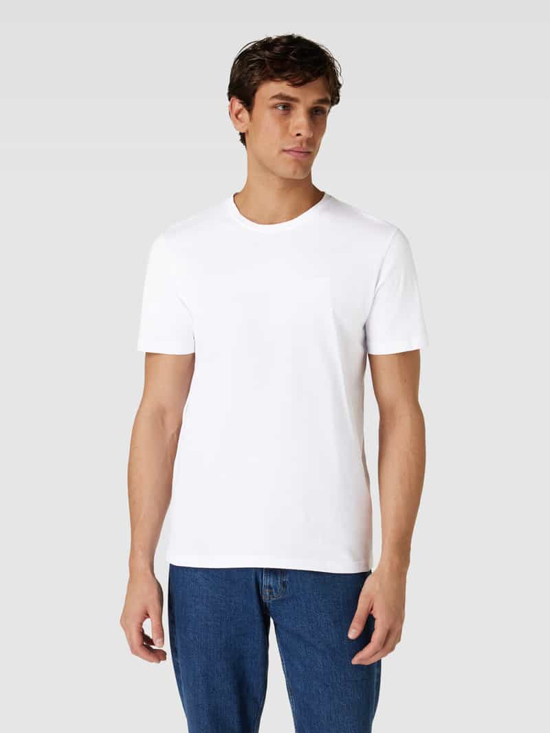 Boss T-shirt met labelprint, model 'Tales' wit, foto 4