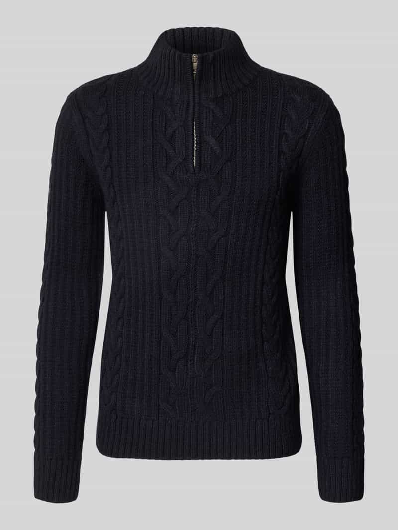 Superdry Trui Jacob Cable Half Zip Knit M6110770a 98t Eclipse Navy Mannen Maat - S