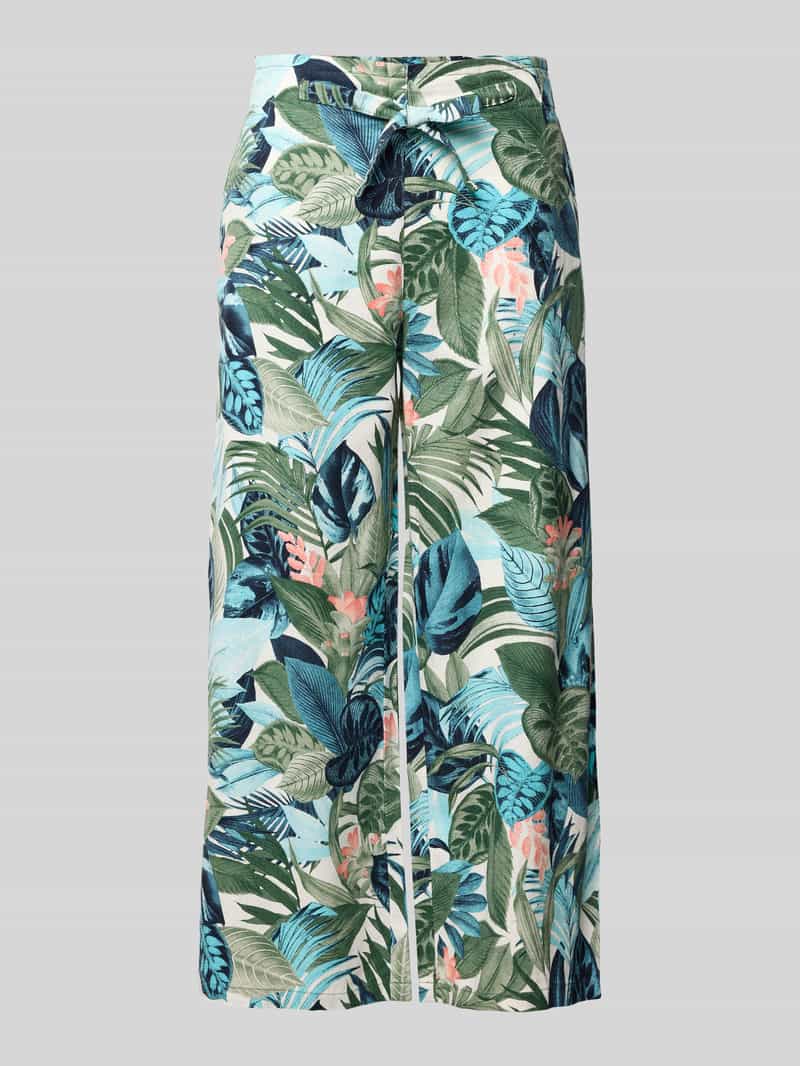 Christian Berg Woman Wide leg linnen broek met elastische band