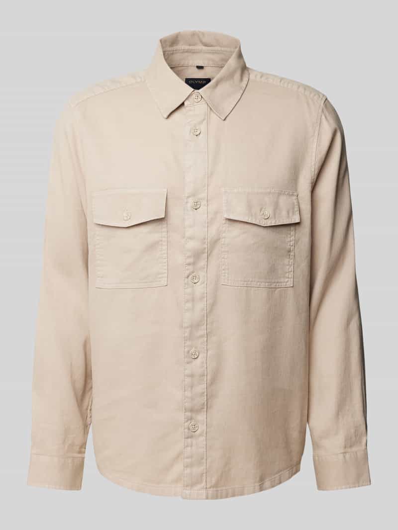 OLYMP Level Five Casual fit overhemdjack met klepzakken op de borst