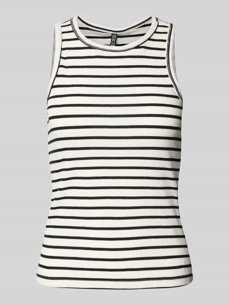 Pieces Regular fit tanktop in riblook model 'RUKA'