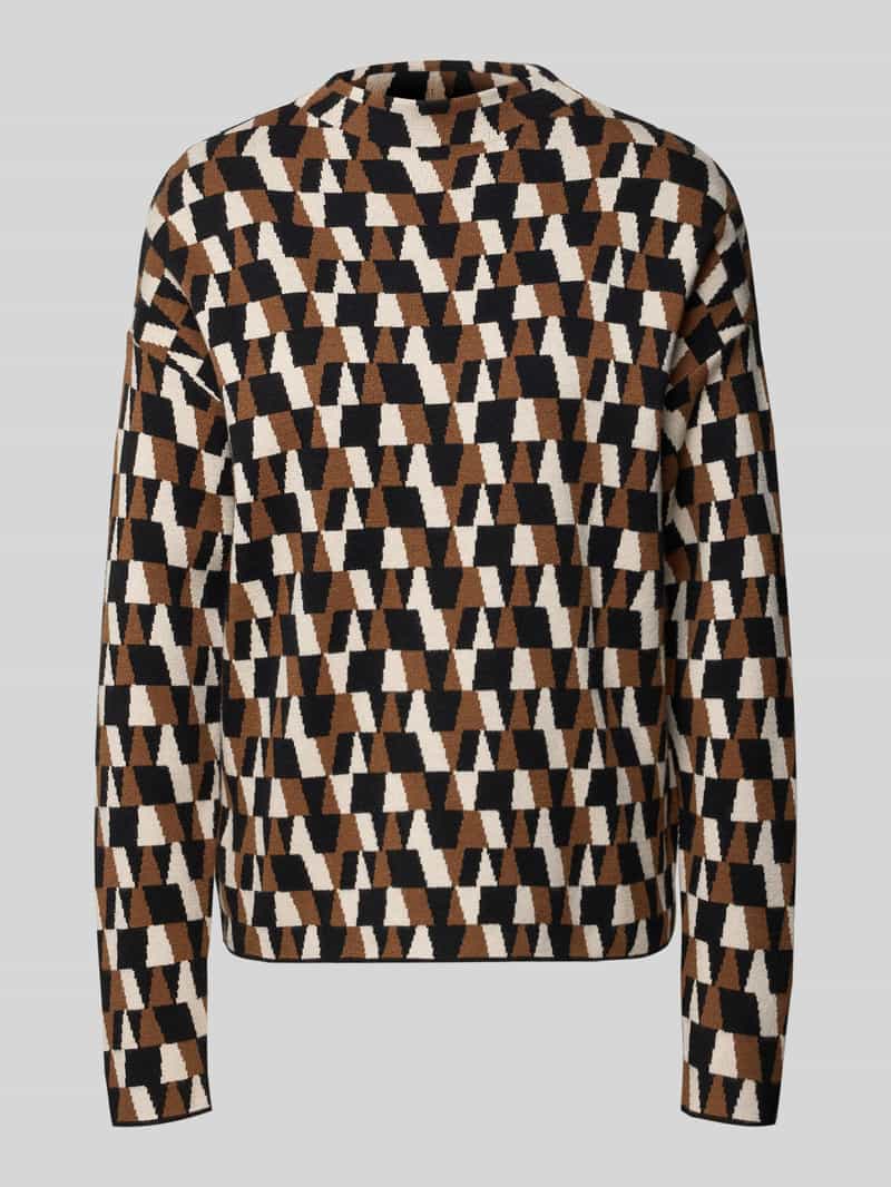 Christian Berg Woman Oversized gebreide pullover met geribde opstaande kraag