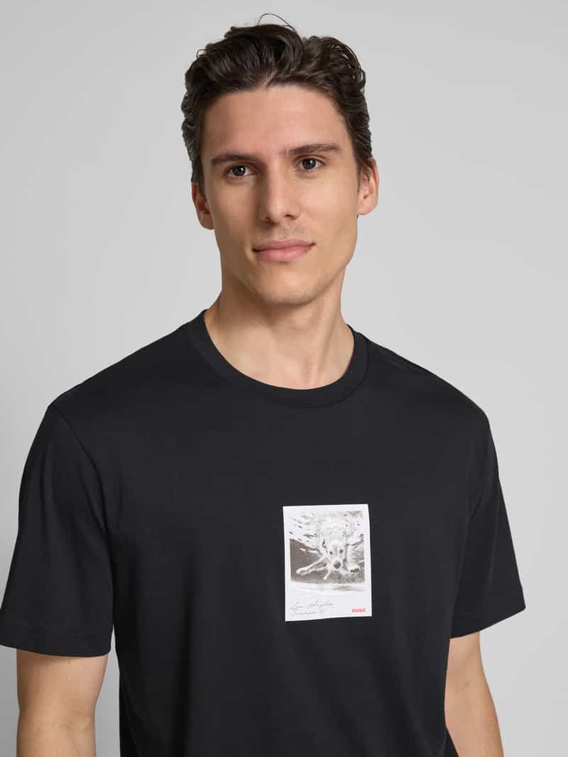 HUGO T-shirt met motiefprint model 'Darthy'