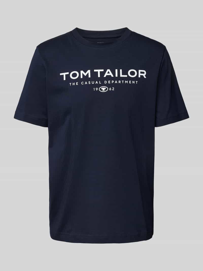 Tom Tailor Regular fit T-shirt van puur katoen met labelprint