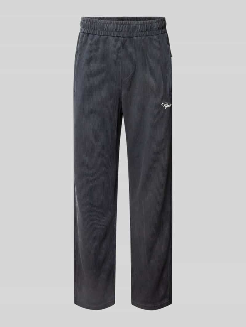 PEGADOR Wide fit sweatpants met logostitching model 'Rib'