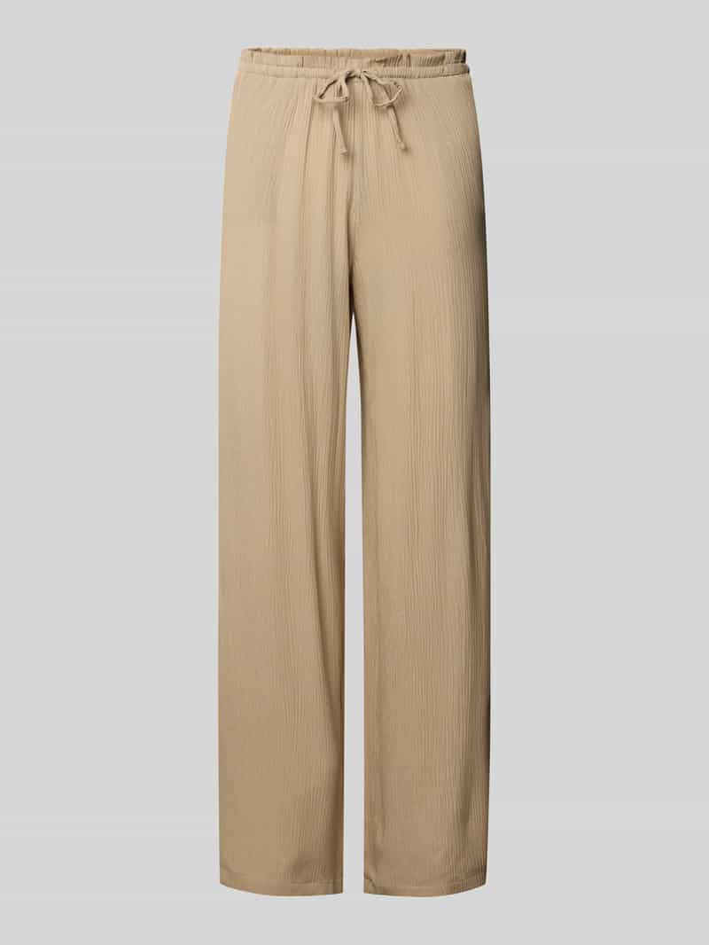 Review Wide leg stoffen broek met tunnelkoord