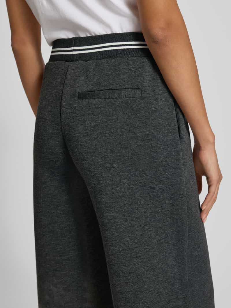 Ichi Wide leg stoffen broek met elastische band model 'KATE'