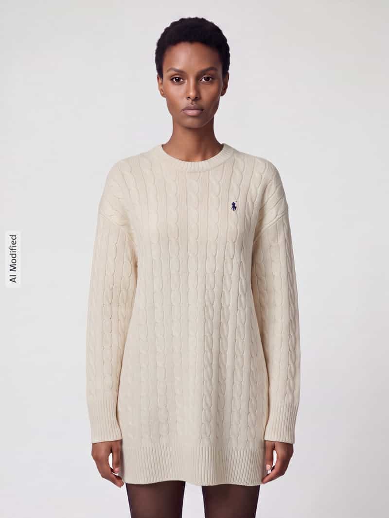 Polo Ralph Lauren Tricotjurk van mix van wol en kasjmier