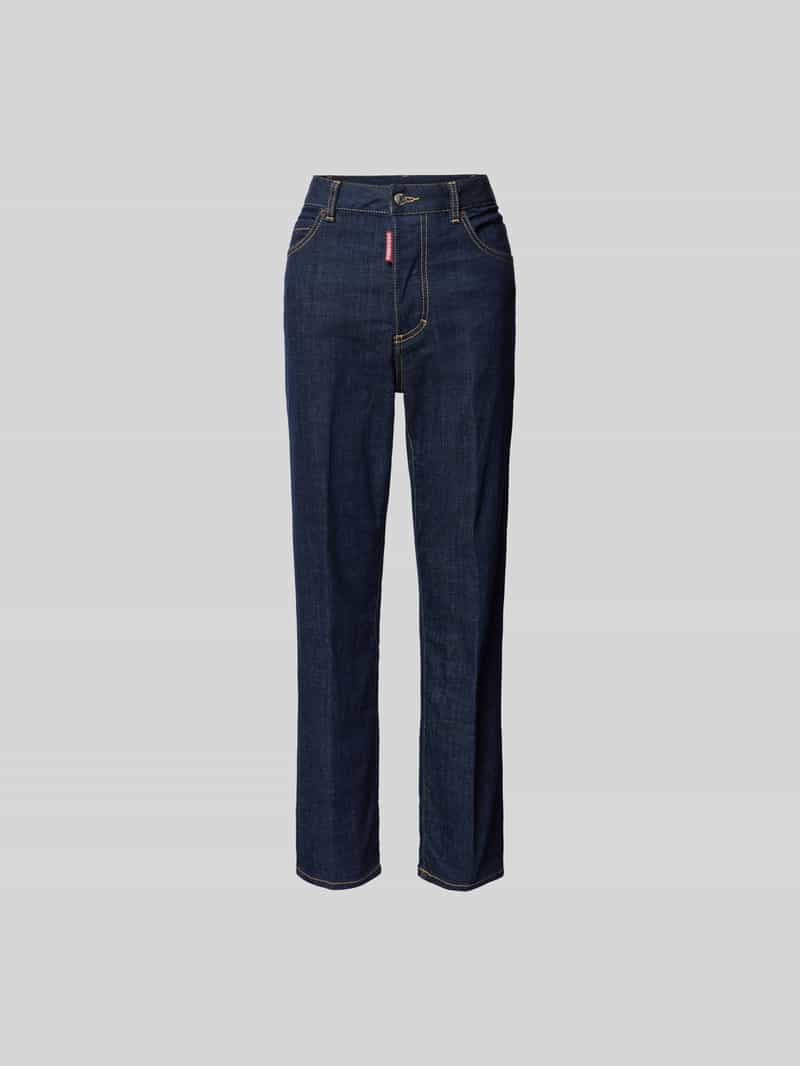 Straight fit jeans met labeldetail