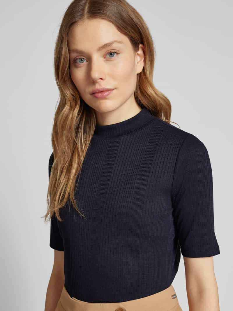 comma T-shirt met opstaande kraag