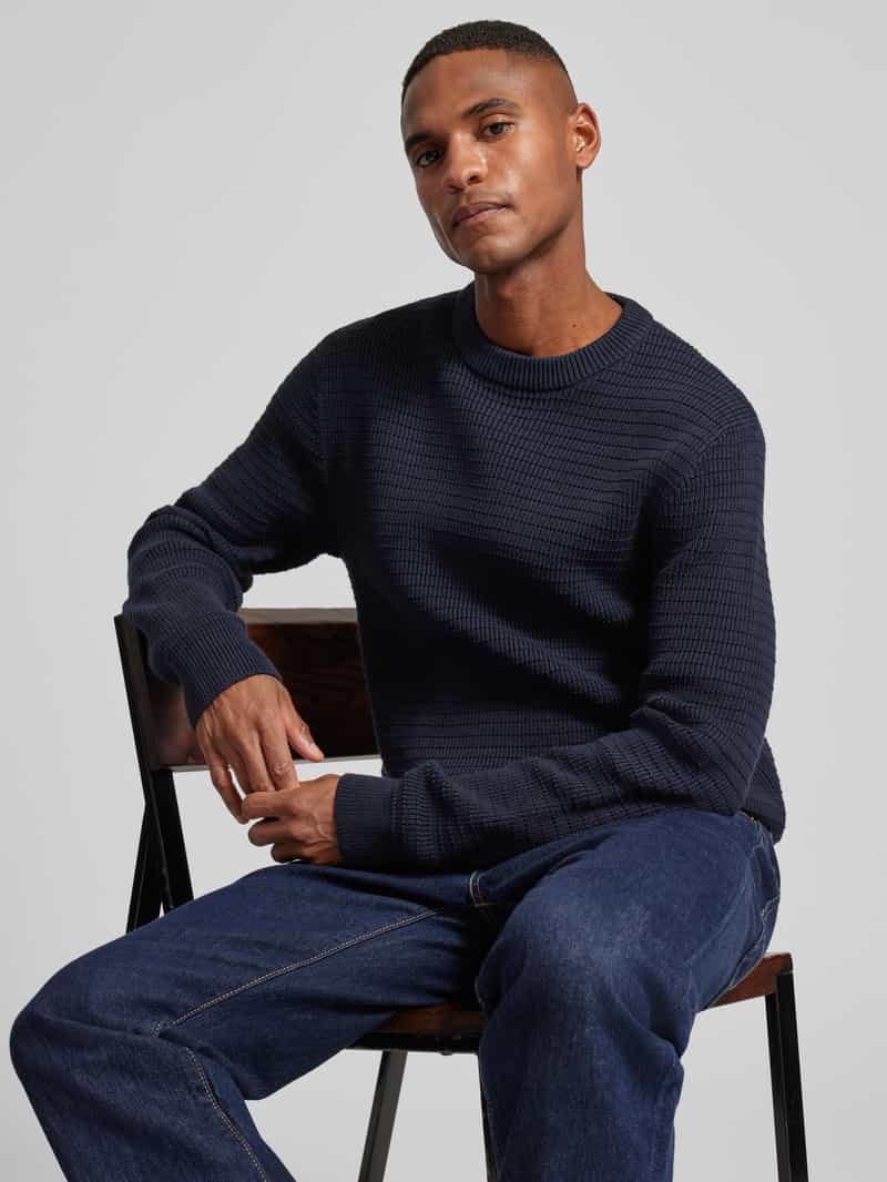 Selected Homme Gebreide pullover met ribboorden