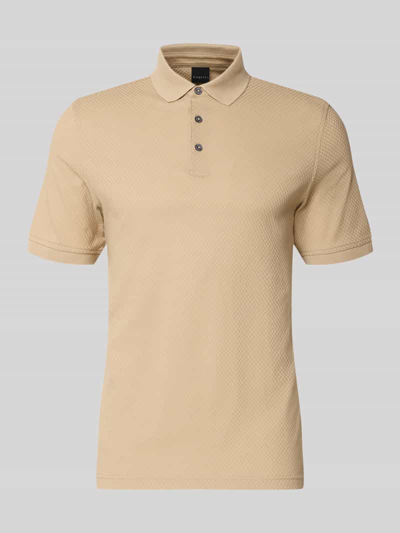 slim fit poloshirt met structuurpatroon