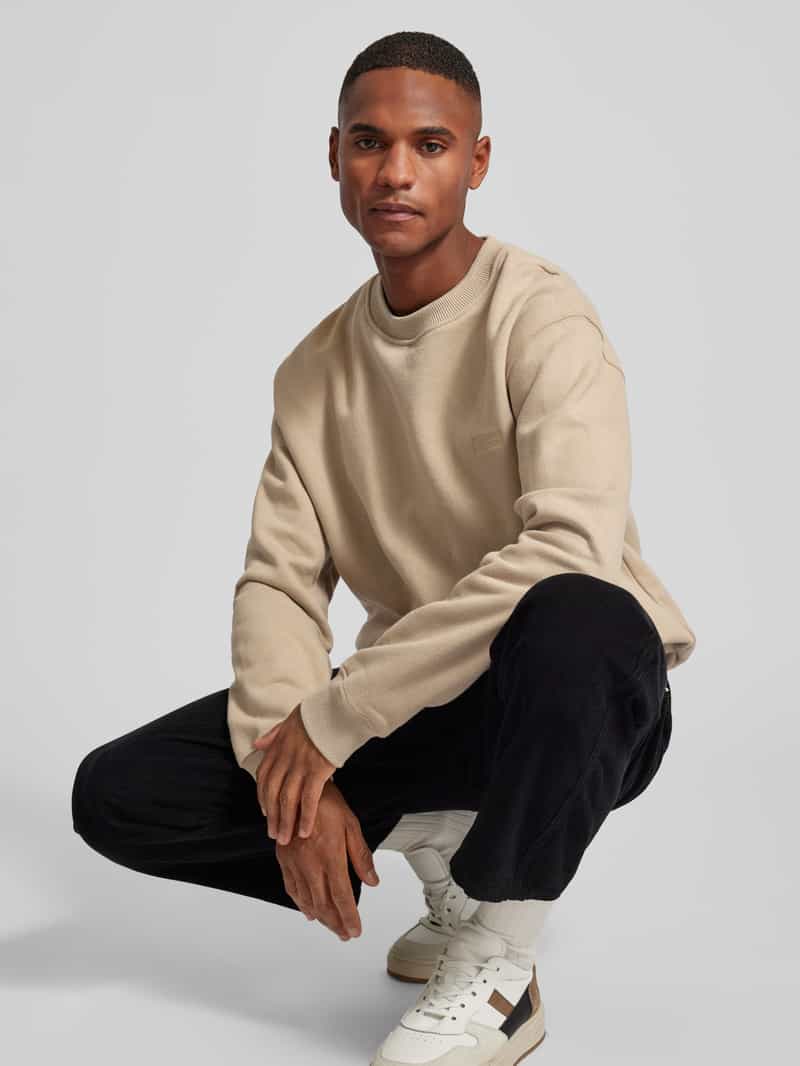 WOODBIRD Sweatshirt met labelstitching model 'Cane'