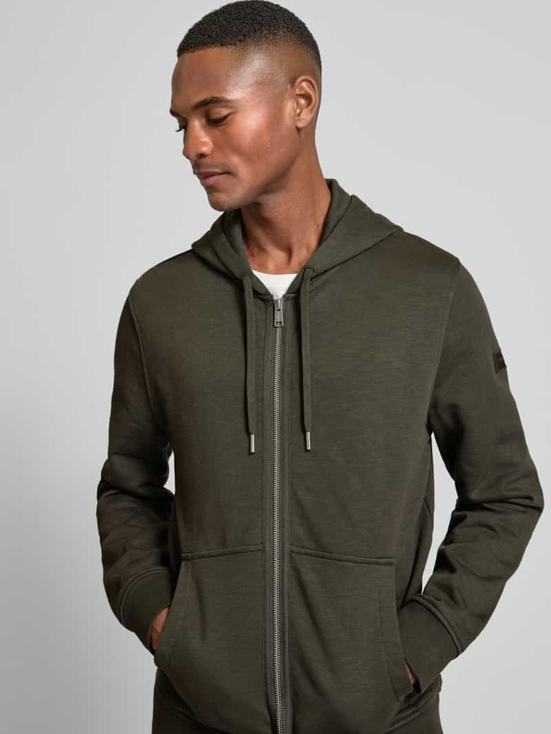 Marc O'Polo Regular fit sweatjack van puur katoen met tweewegsritssluiting
