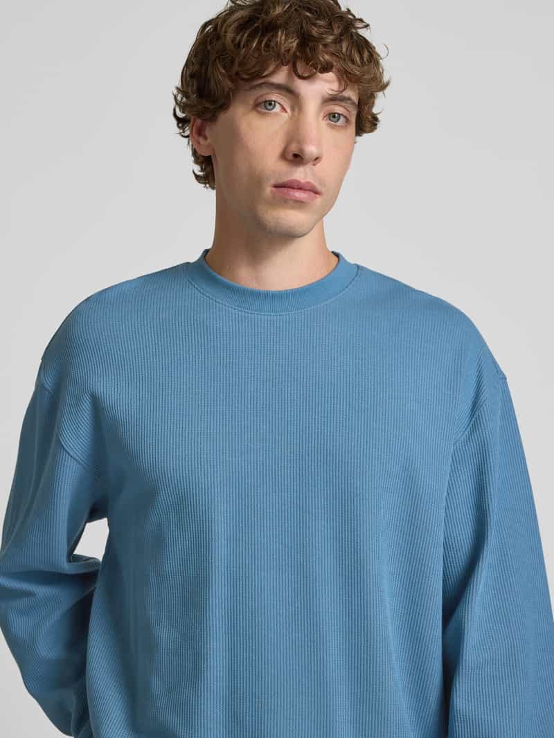 Hugo Blue Regular fit sweatshirt van katoenmix model 'NUWOLO'