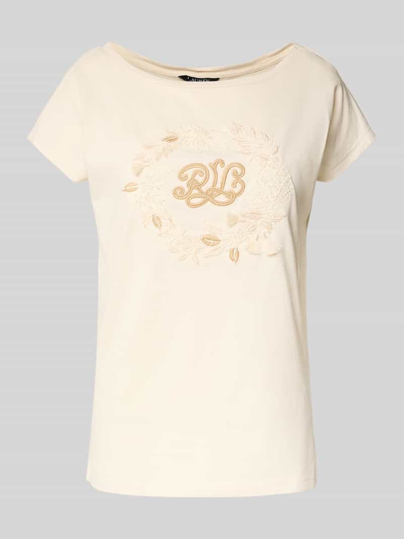 Lauren Ralph Lauren T-shirt met geribde boothals model 'GRIETA'