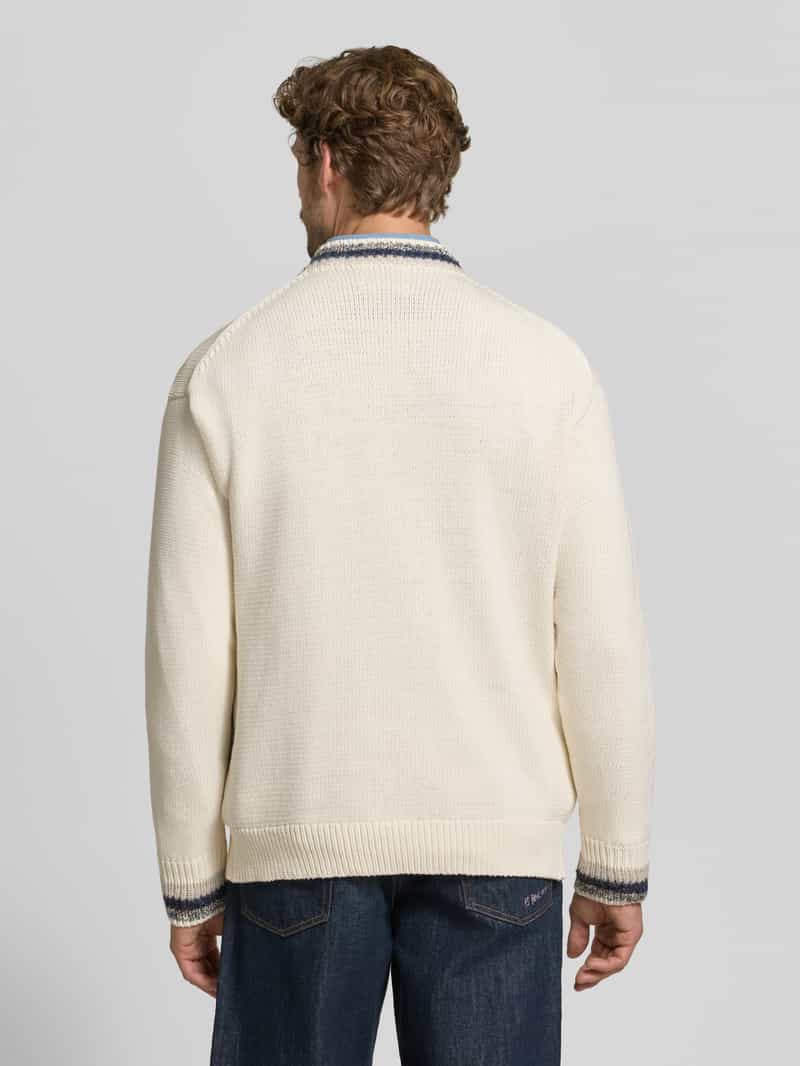 Scotch & Soda Regular fit gebreid jack met v-hals model 'INTARSIA'