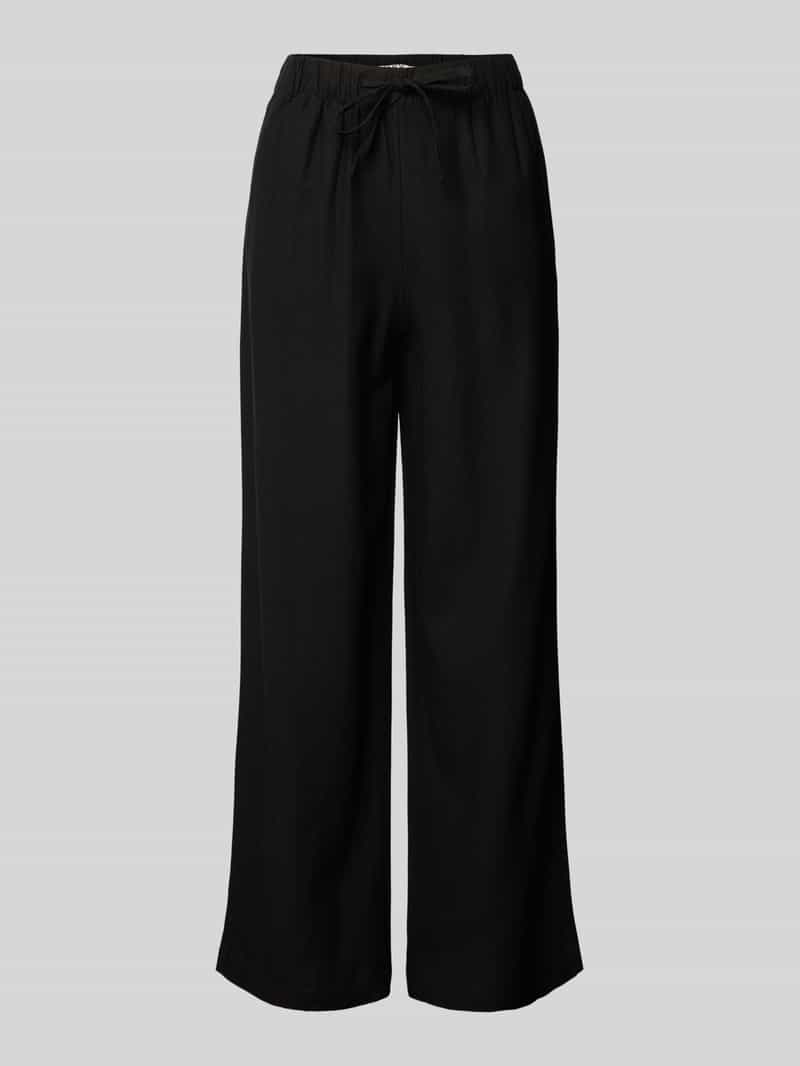Only Wijde broek van een mix van viscose en linnen model 'CARO'