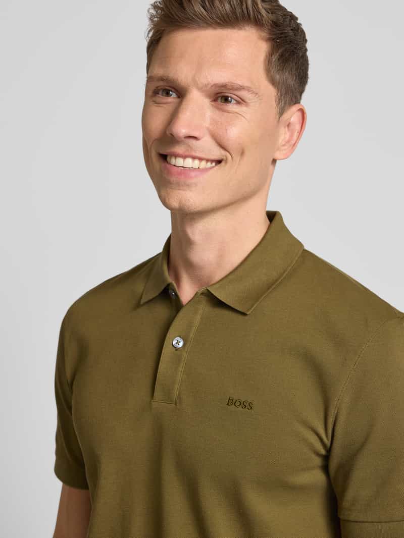Boss Slim fit poloshirt met labelstitching model 'PALLAS'