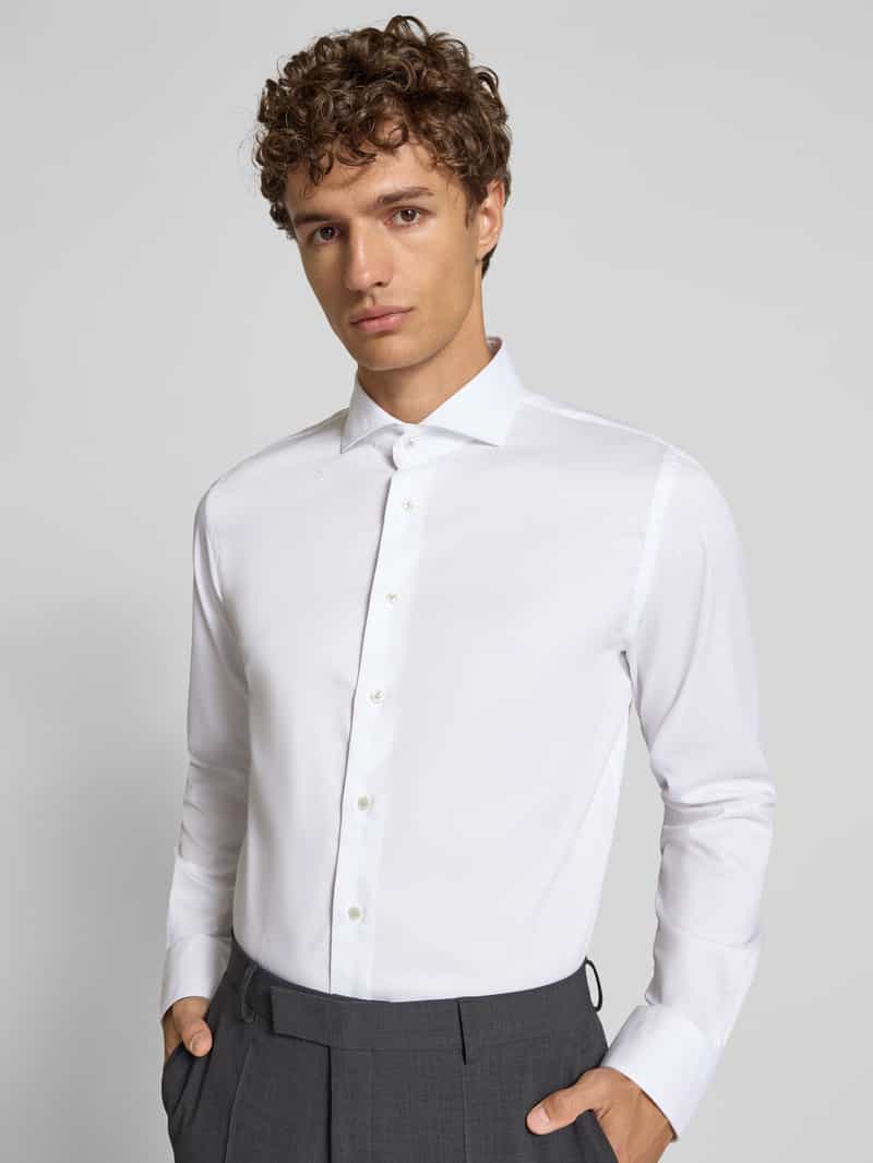 Profuomo Slim fit zakelijk overhemd met haaikraag