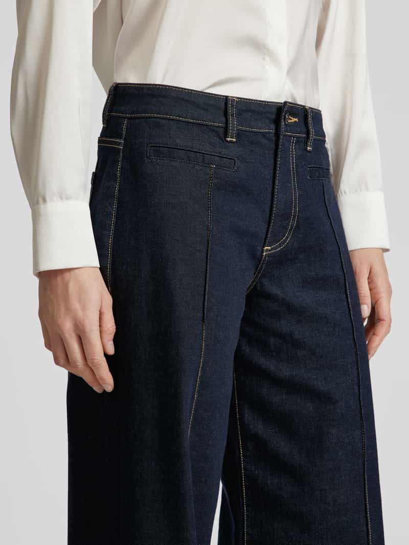 comma Wide leg jeans met contrastnaden