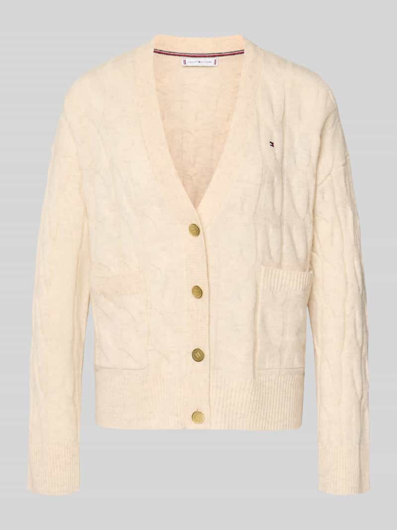 Tommy Hilfiger Oversized gebreid jack van pure wol