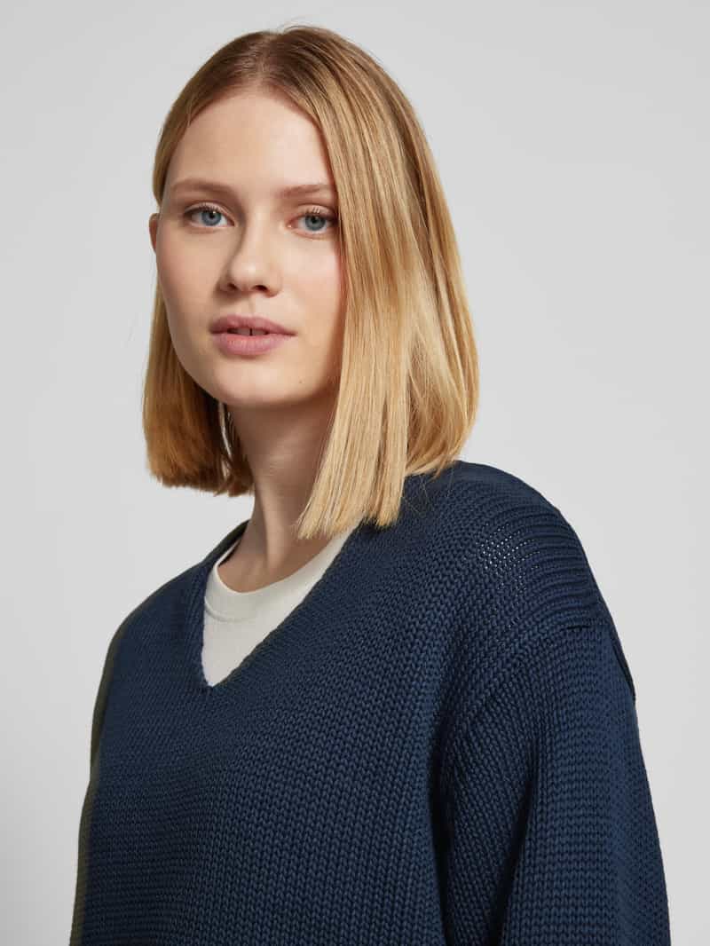 MOS MOSH Gebreide pullover met V-hals model 'BINE'
