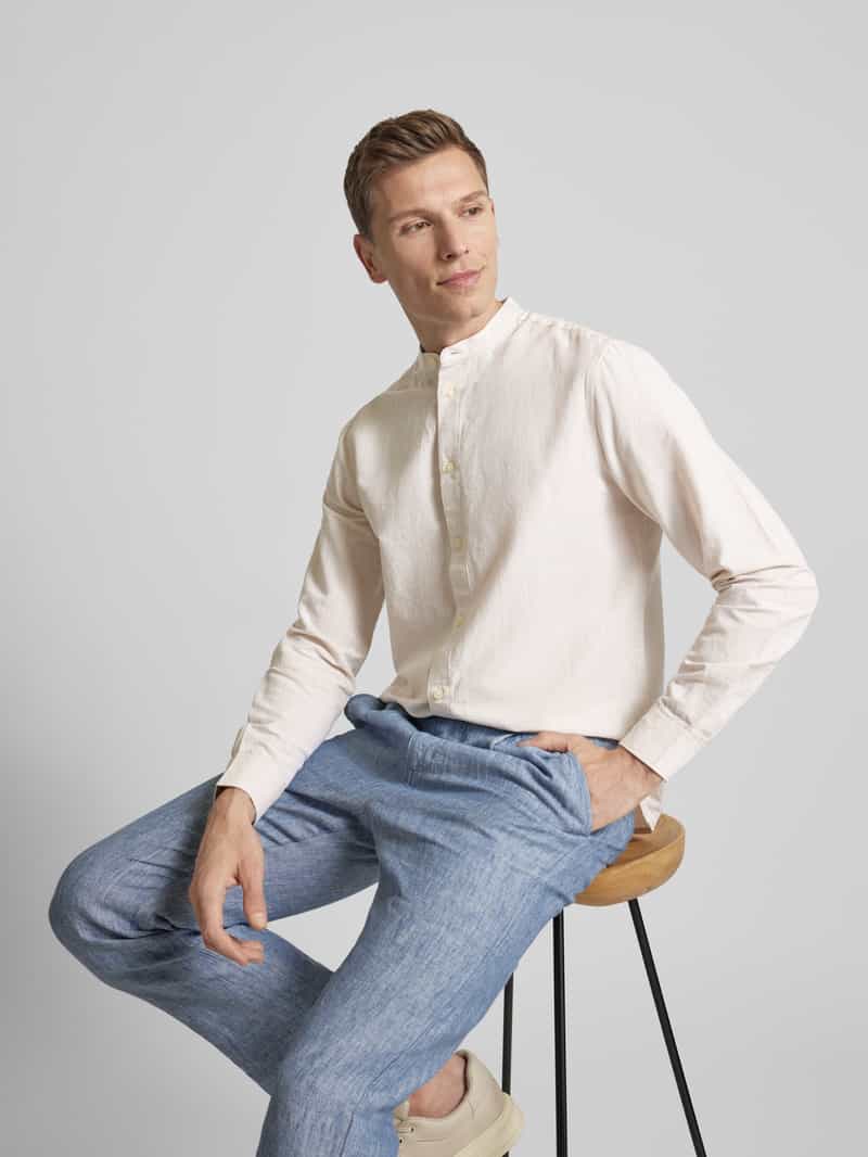 Knowledge Cotton Apparel Vrijetijdsoverhemd met opstaande kraag