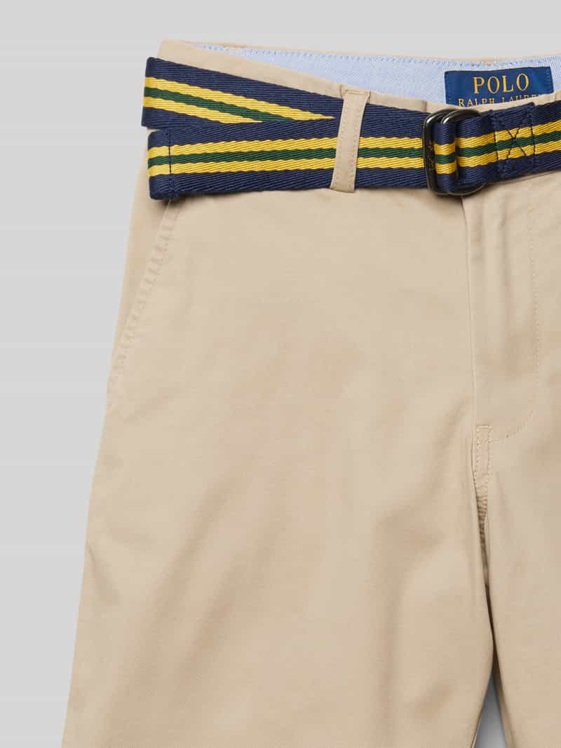 Polo Ralph Lauren Teens Bermuda met stoffen ceintuur
