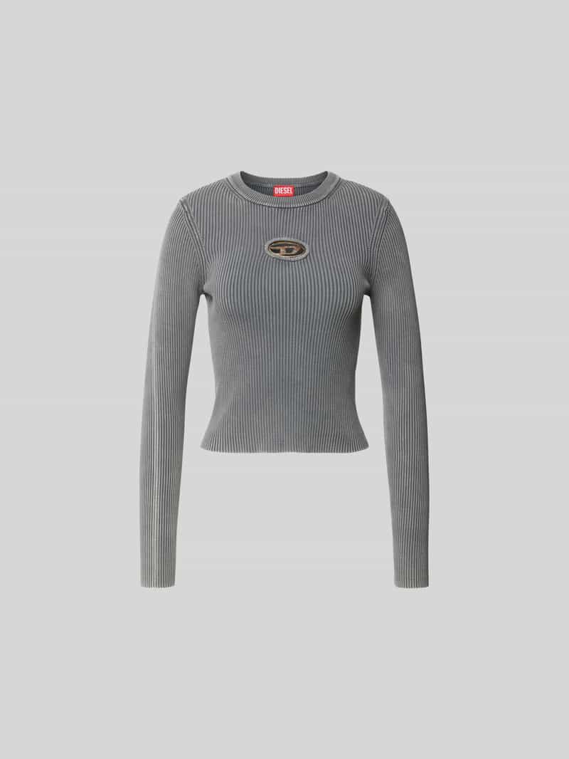 shirt met lange mouwen met labeldetail