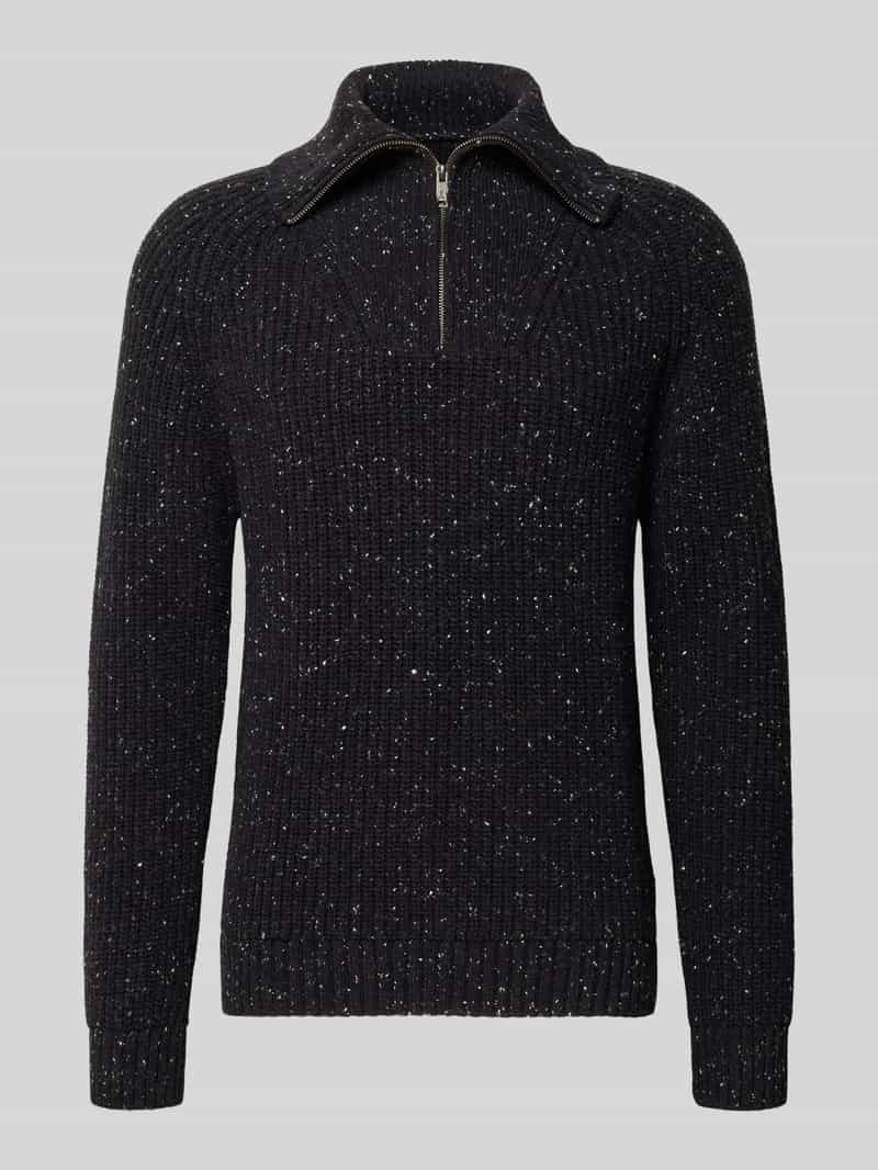 Regular fit pullover van mix van katoen en wol model 'TWEED'