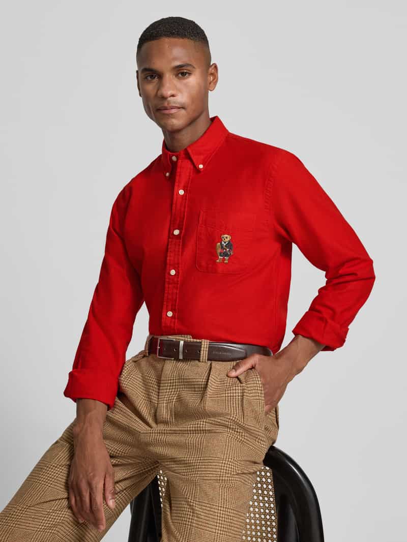 Polo Ralph Lauren Custom slim fit vrijetijdsoverhemd met motiefstitching