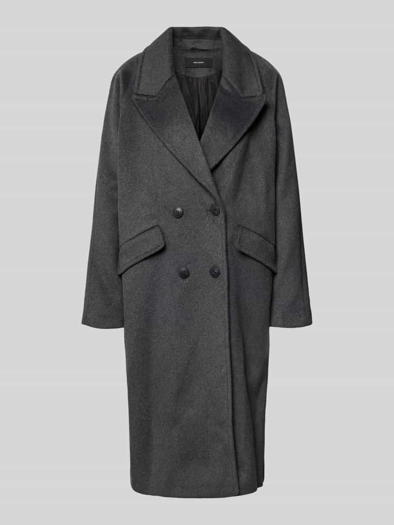 Vero Moda Regular fit lange wollen jas met dubbele knoopsluiting model 'HARPER'