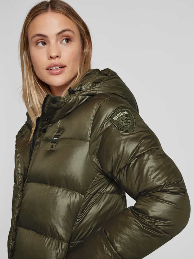 Blauer Usa Gewatteerde lange jas met labelpatch