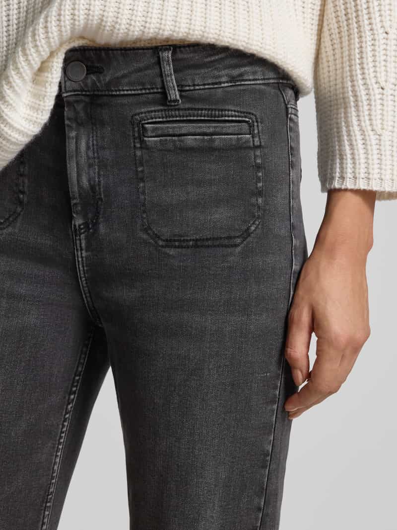 Christian Berg Woman Flared fit jeans van katoenmix met paspelzakken