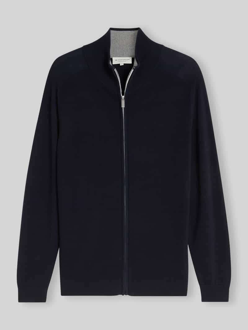 Tom Tailor - Gebreid vest van katoen - Maat XL - sky captain blue