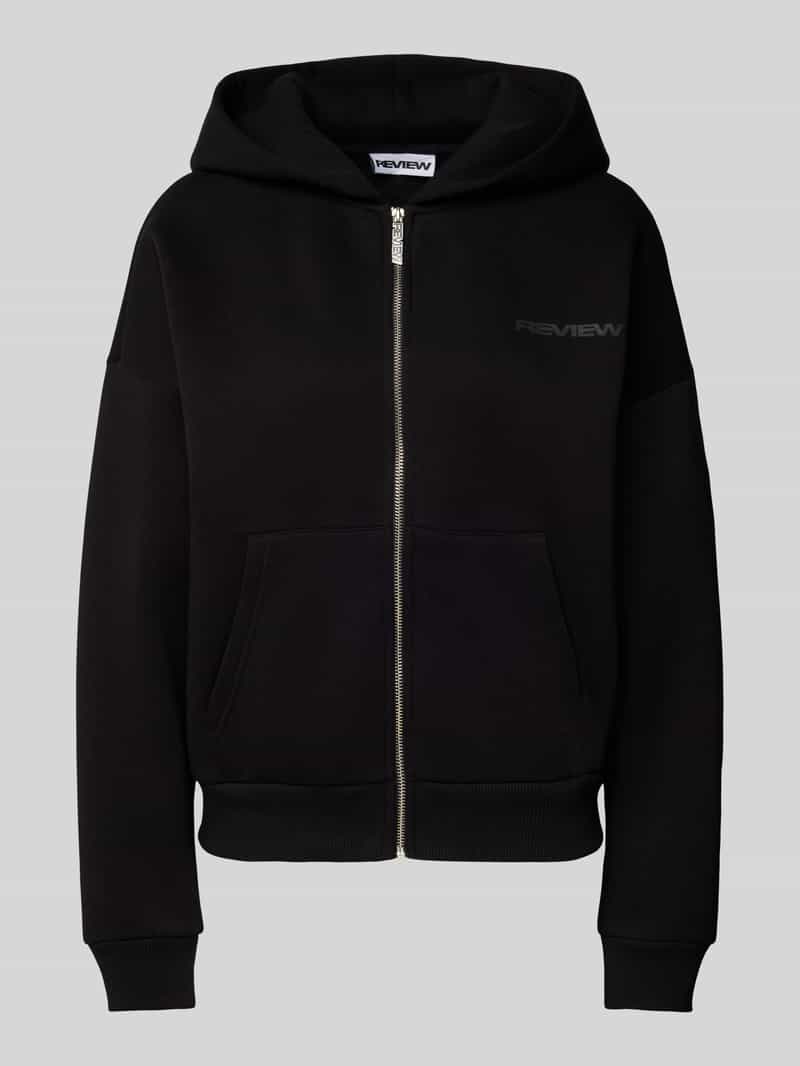 Review Oversized sweatjack met labelprint