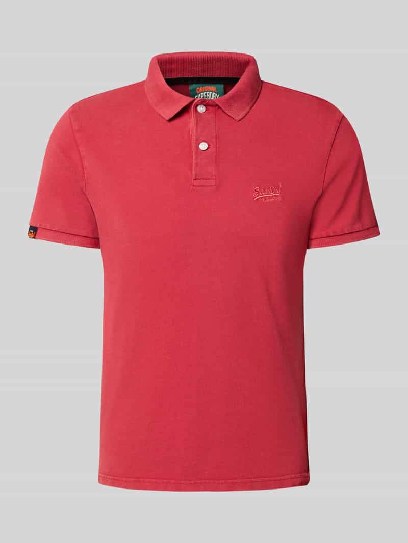 Superdry Regular fit poloshirt met labelstitching