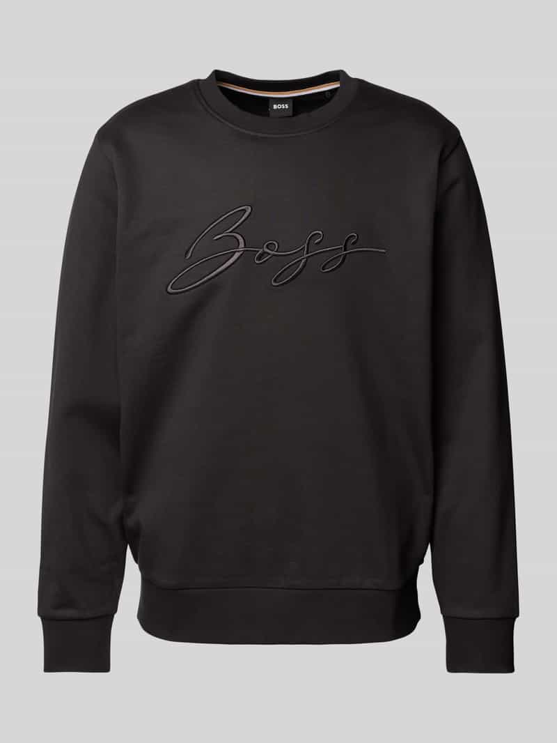 Boss Sweatshirt met labelstitching model 'Soleri'
